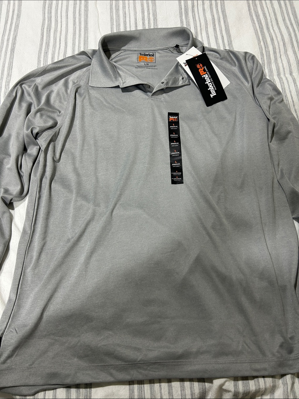 Timberland PRO Men's Light Grey Long-Sleeve Performance Polo